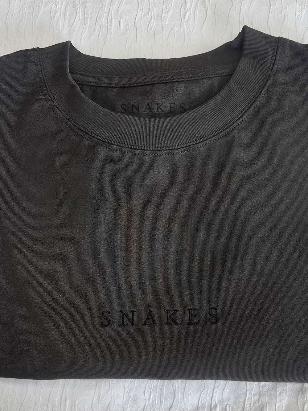 Men's Black Embroidered Crewneck Shirt